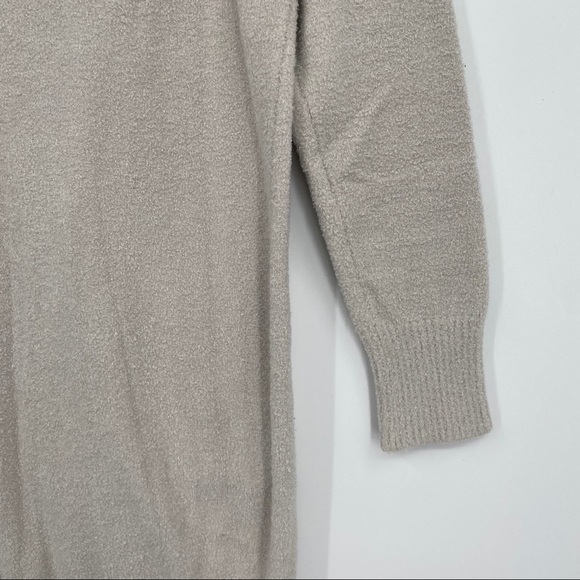 Dreamers Cardigan Sweater Soft Grey Open Front Ribbed Hooded Pocketed - Picture 8 of 9